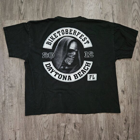 Keya Biketoberfest 2012 Daytona Beach Skull Graphic T-Shirt Black – Men’s 2XL - Picture 10 of 11